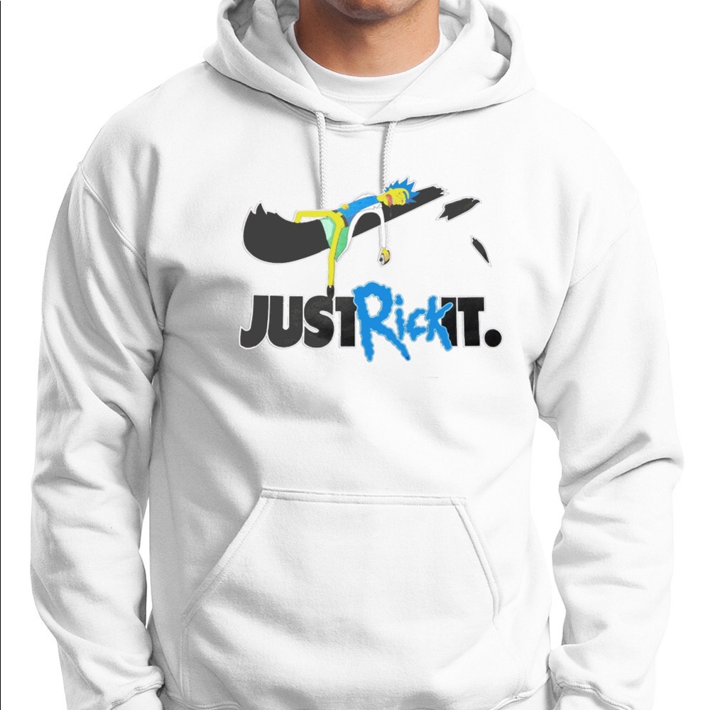 Rick n Morty ‘Just Rick it’ White Hoodie - Unisex